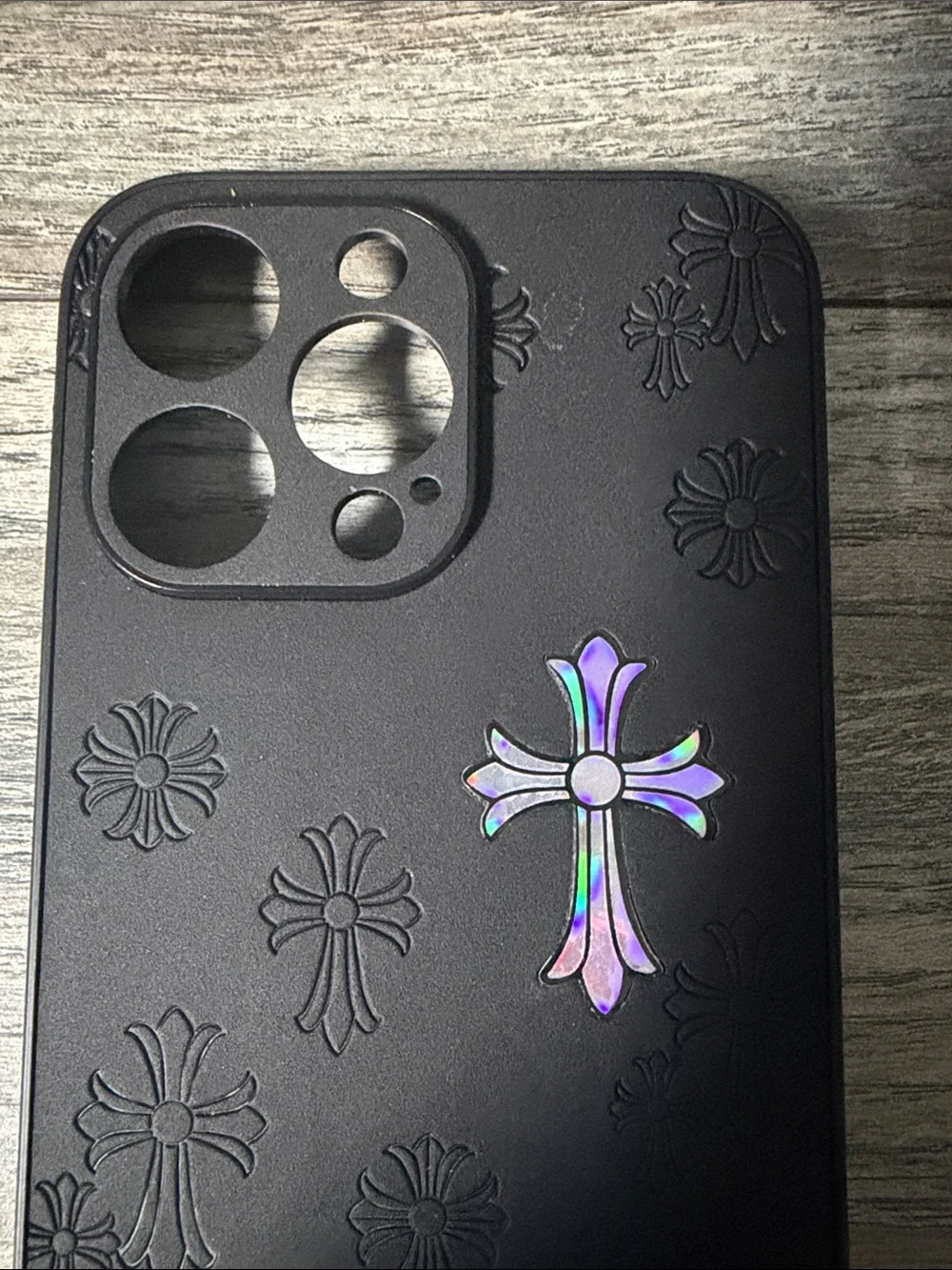 Black Floral Cross iPhone Pro Max Case